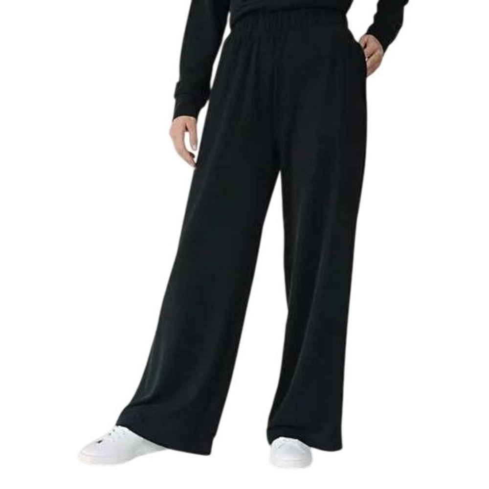 Cozy Earth Modern Modal Wide‎ Leg Lounge Pants M Black Quiet Luxury Minimalist